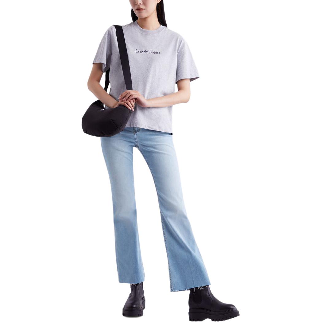 Lookbook (Women) CALVIN KLEIN Jeans SS24 High-Waisted Flared Light Blue Denim Jeans Women J223366-1AA