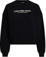 (Women) Calvin Klein JEANS Women’s Black Graphic Print Logo Crewneck Sweatshirt J20J222549-BEH (Women) Calvin Klein JEANS Women’s Black Graphic Print Logo Crewneck Sweatshirt J20J222549-BEH