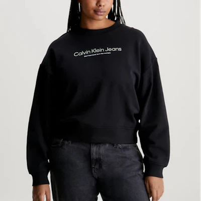(W) 卡尔文克莱因牛仔女款黑色标志印花圆领卫衣 J20J222549-BEH Shop (W) 卡尔文克莱因牛仔女款黑色标志印花圆领卫衣 J20J222549-BEH