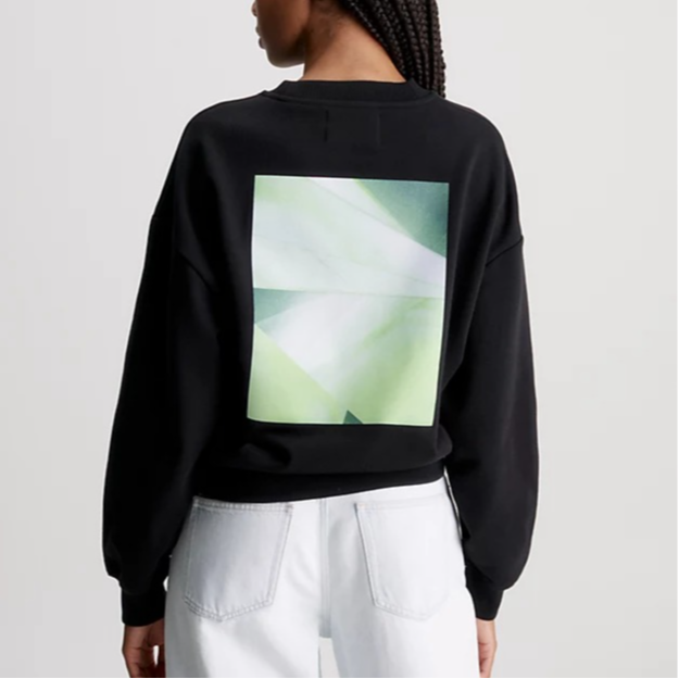 Details for (W) 卡尔文克莱因牛仔女款黑色标志印花圆领卫衣 J20J222549-BEH