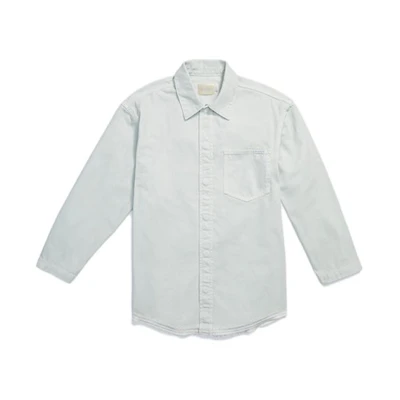 (Women) Calvin Klein Jennie Solid Color Loose Fit Long Sleeve Shirt Jade Green (Women). 40318WD-IO3