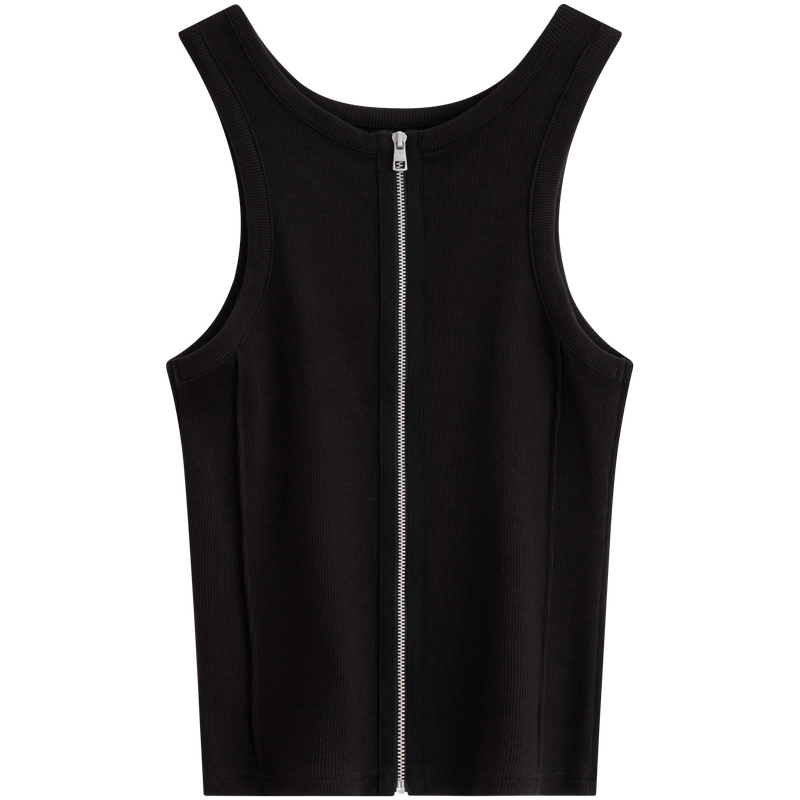 (Women) Calvin Klein Knitted Zip-Up Tank Top with Logo Embroidery. J223929