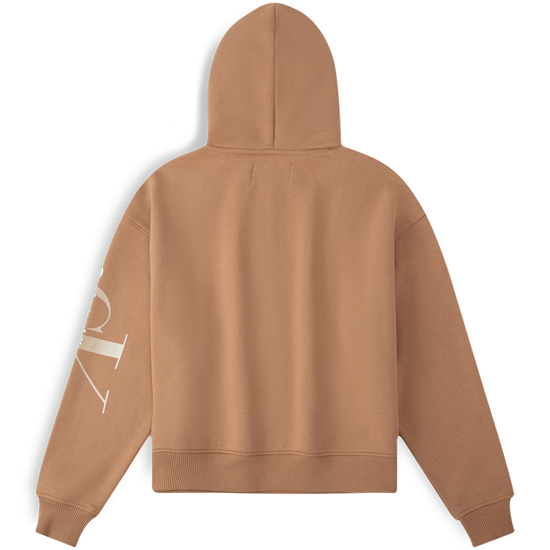 (Women) Calvin Klein Letter Overlay Fleece Hoodie  Khaki. ZW02309GV7 圖 3