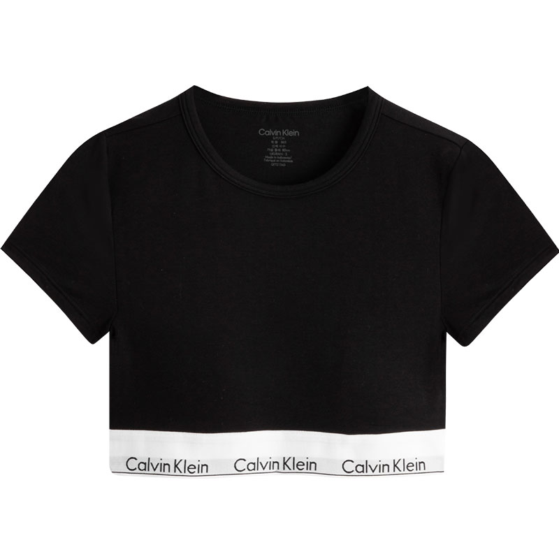 (Women) Calvin Klein Modern Bralette No-Wire Space Black Lightweight Sports Bra QF7213AD-UB1