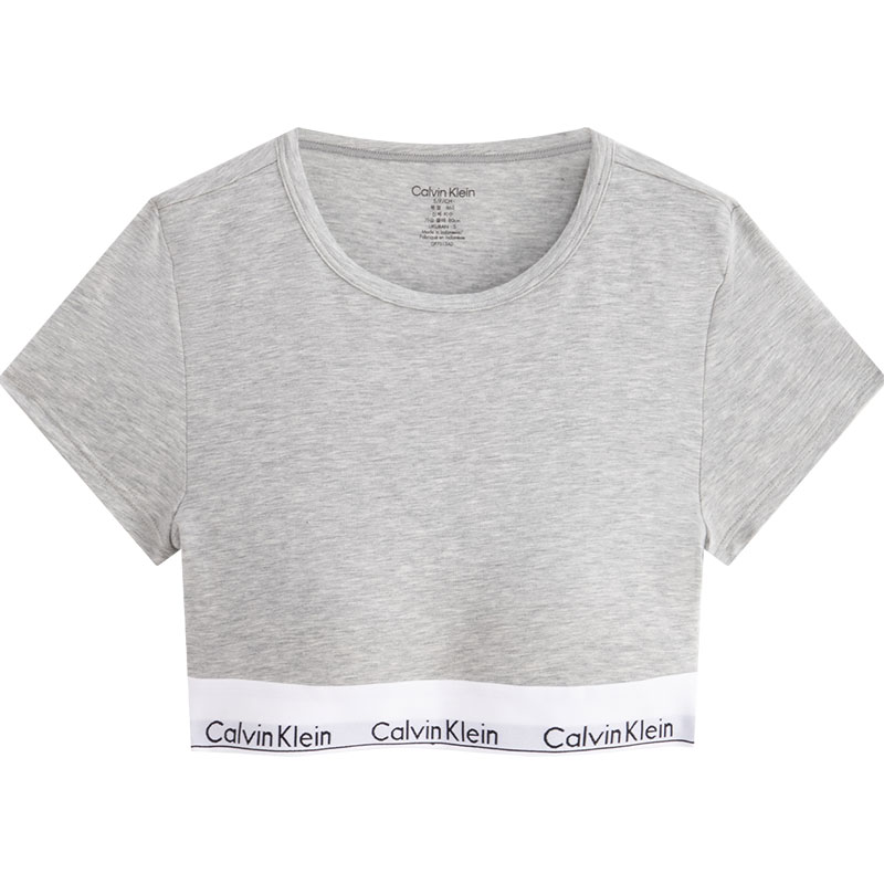 (Women) Calvin Klein Modern Gravity Wirefree Light Sports Bra Women’s Coconut Gray. QF7213AD-P7A