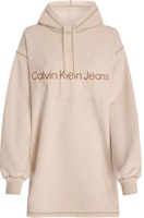 (W) Calvin Klein 寬鬆刺繡字母緞面連帽洋裝 白色 (歐洲版) J20J223245-YBI Order (W) Calvin Klein 寬鬆刺繡字母緞面連帽洋裝 白色 (歐洲版) J20J223245-YBI