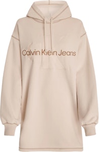 (W) Calvin Klein 寬鬆刺繡字母緞面連帽洋裝 白色 (歐洲版) J20J223245-YBI Order (W) Calvin Klein 寬鬆刺繡字母緞面連帽洋裝 白色 (歐洲版) J20J223245-YBI