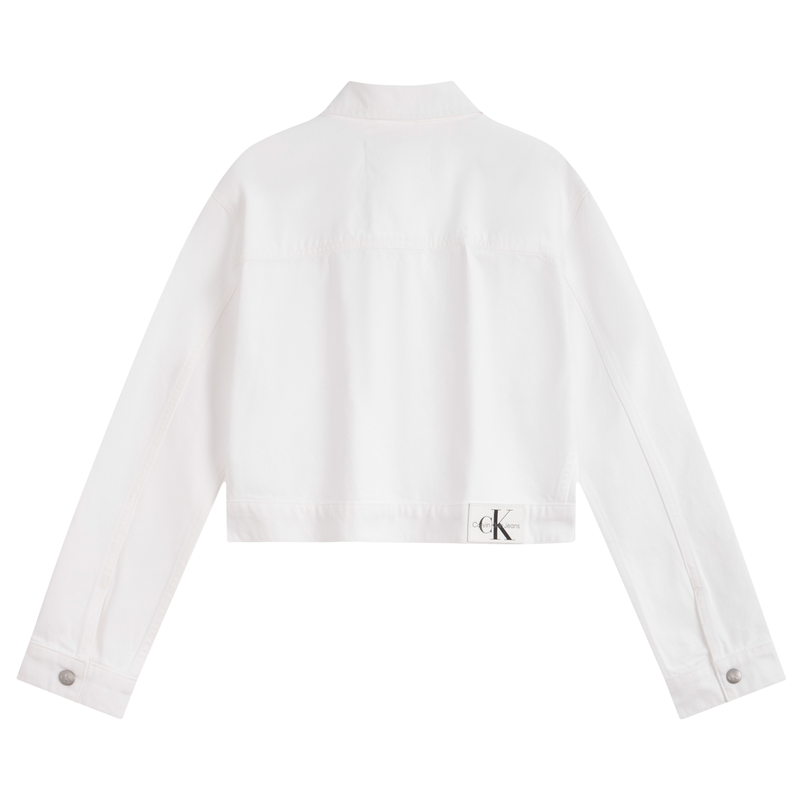 Lookbook (W) CALVIN KLEIN Jaket Denim Retro Kapas Zip Wanita Putih. J223475