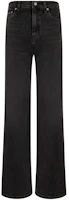 (Women) Calvin Klein Retro High-Waisted Wide-Leg Jeans in Washed Dark Gray. J224475 (Women) Calvin Klein Retro High-Waisted Wide-Leg Jeans in Washed Dark Gray. J224475