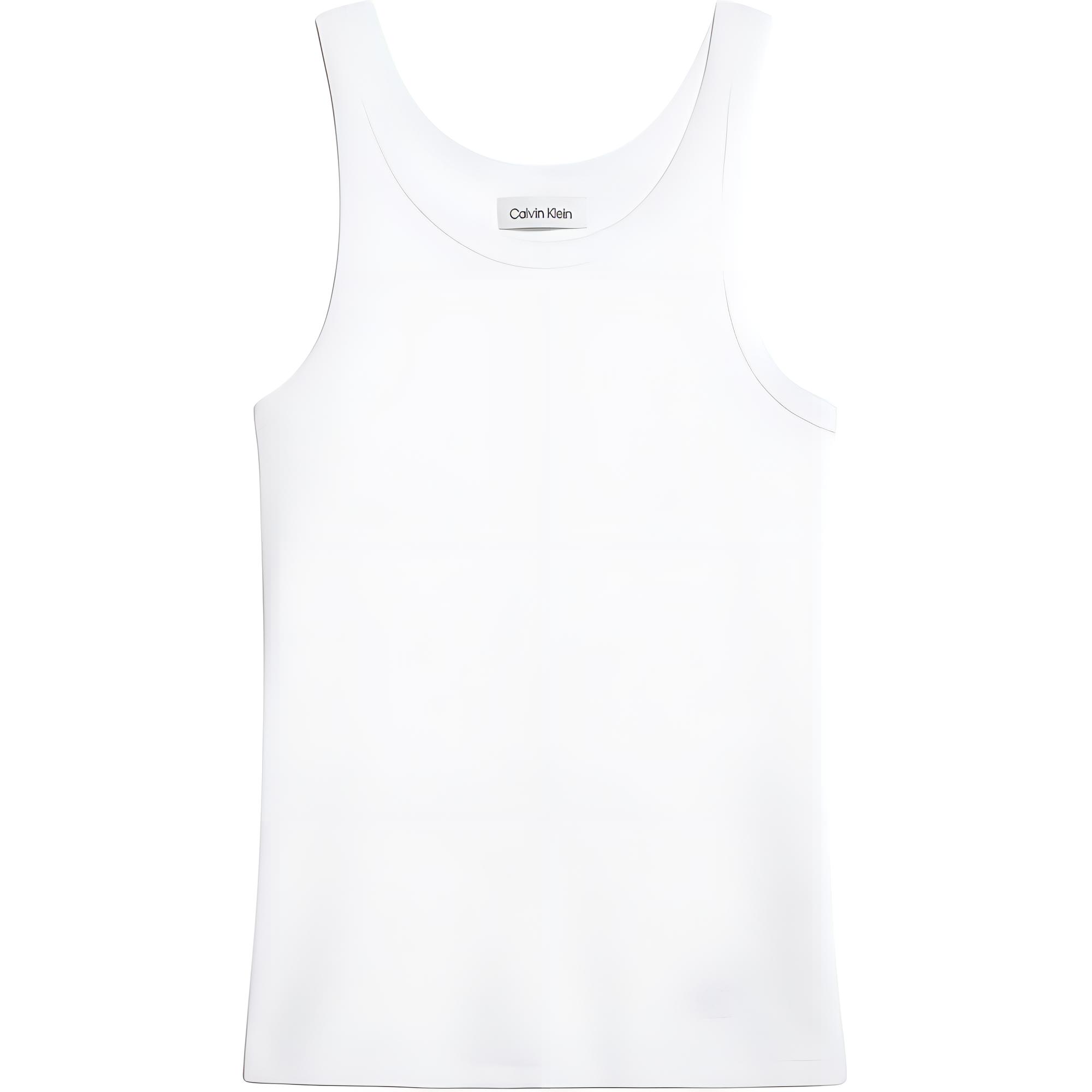 (Women) Calvin Klein Ribbed Solid Simple Tank Top Bright White 40W216P-541