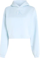 (Women) Calvin Klein Short Sequin Logo Hoodie in Blue (EU Version) J20J222962-CYR (Women) Calvin Klein Short Sequin Logo Hoodie in Blue (EU Version) J20J222962-CYR