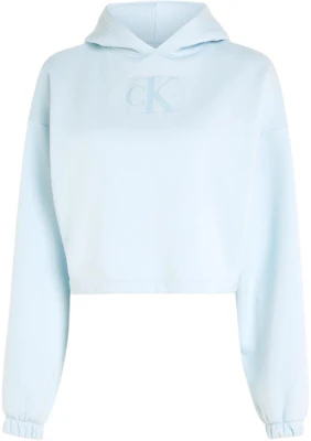 (W) Calvin Klein 蓝色亮片标志短款连帽衫(欧版) J20J222962-CYR Order (W) Calvin Klein 蓝色亮片标志短款连帽衫(欧版) J20J222962-CYR