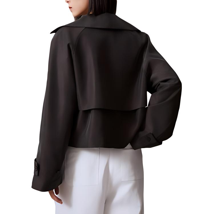 (Women) Calvin Klein Solid Short Jacket for Women Iron Brown 40WK546-BAY 圖 3