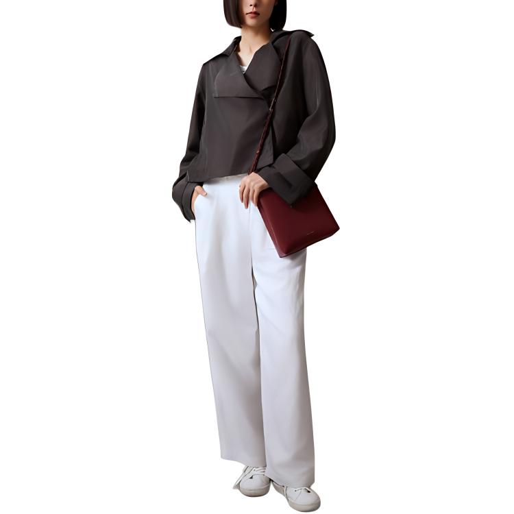 (Women) Calvin Klein Solid Short Jacket for Women Iron Brown 40WK546-BAY 圖 4