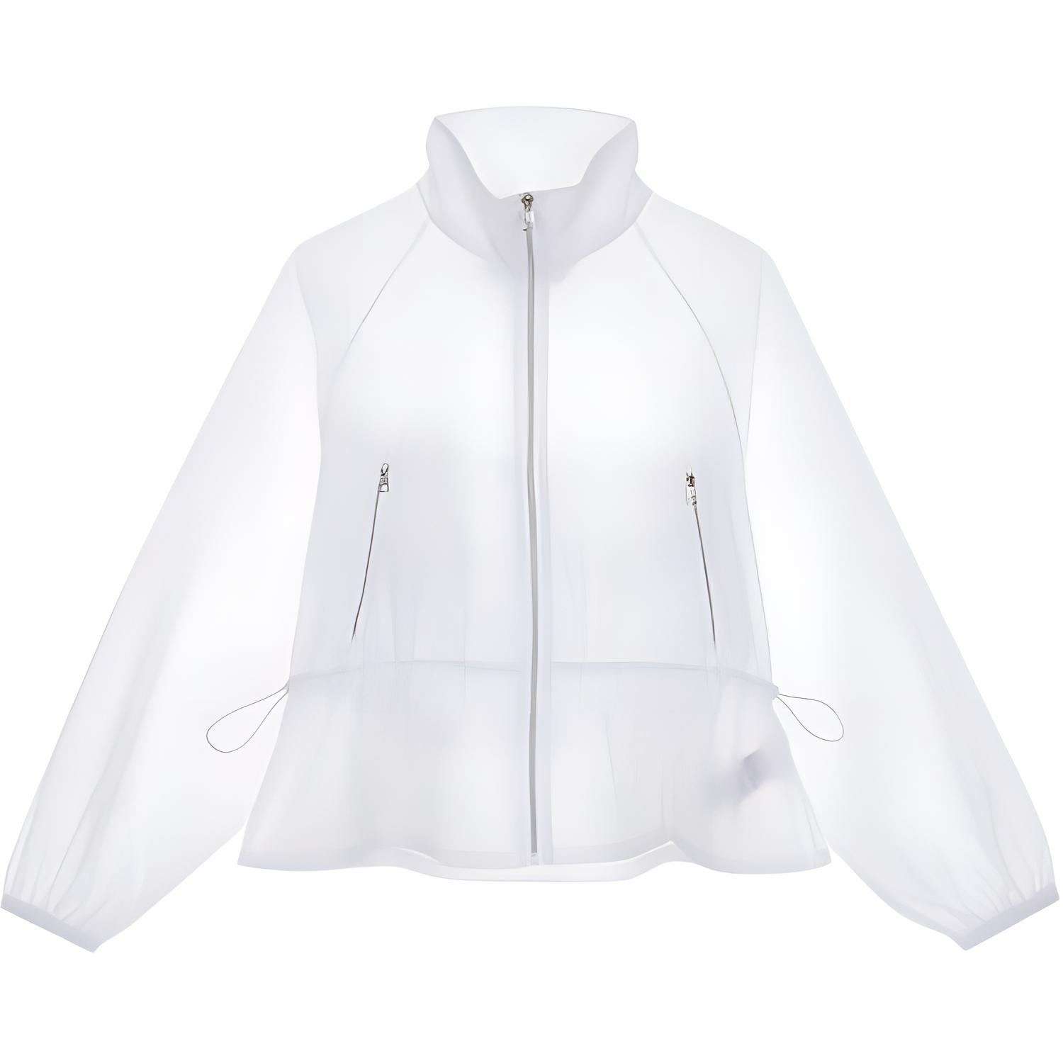 (Women) Calvin Klein Solid White Zip-Up Stand Collar Jacket J218658-YAF
