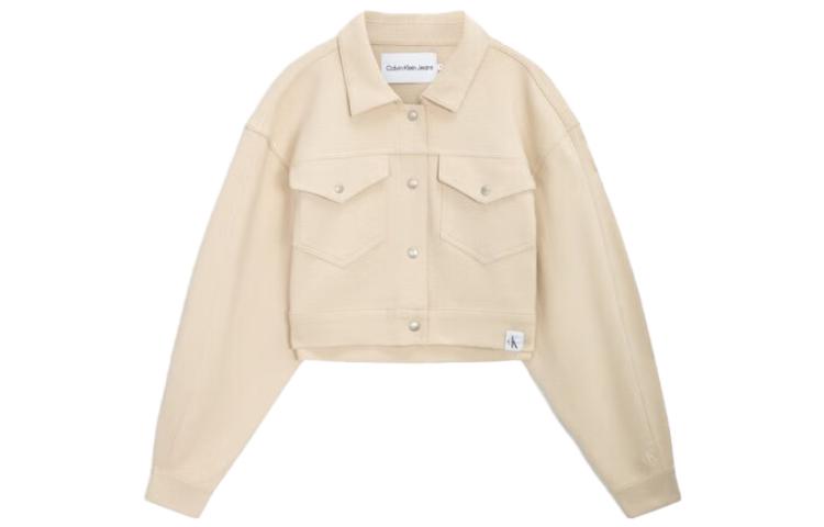 (Women) Calvin Klein SS23 Solid Pocket Straight Jacket - Light Pink J221056-ACI