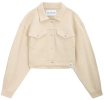 (Women) Calvin Klein SS23 Solid Pocket Straight Jacket - Light Pink J221056-ACI (Women) Calvin Klein SS23 Solid Pocket Straight Jacket - Light Pink J221056-ACI