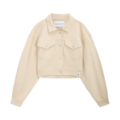 (Women) Calvin Klein SS23 Solid Pocket Straight Jacket - Light Pink J221056-ACI