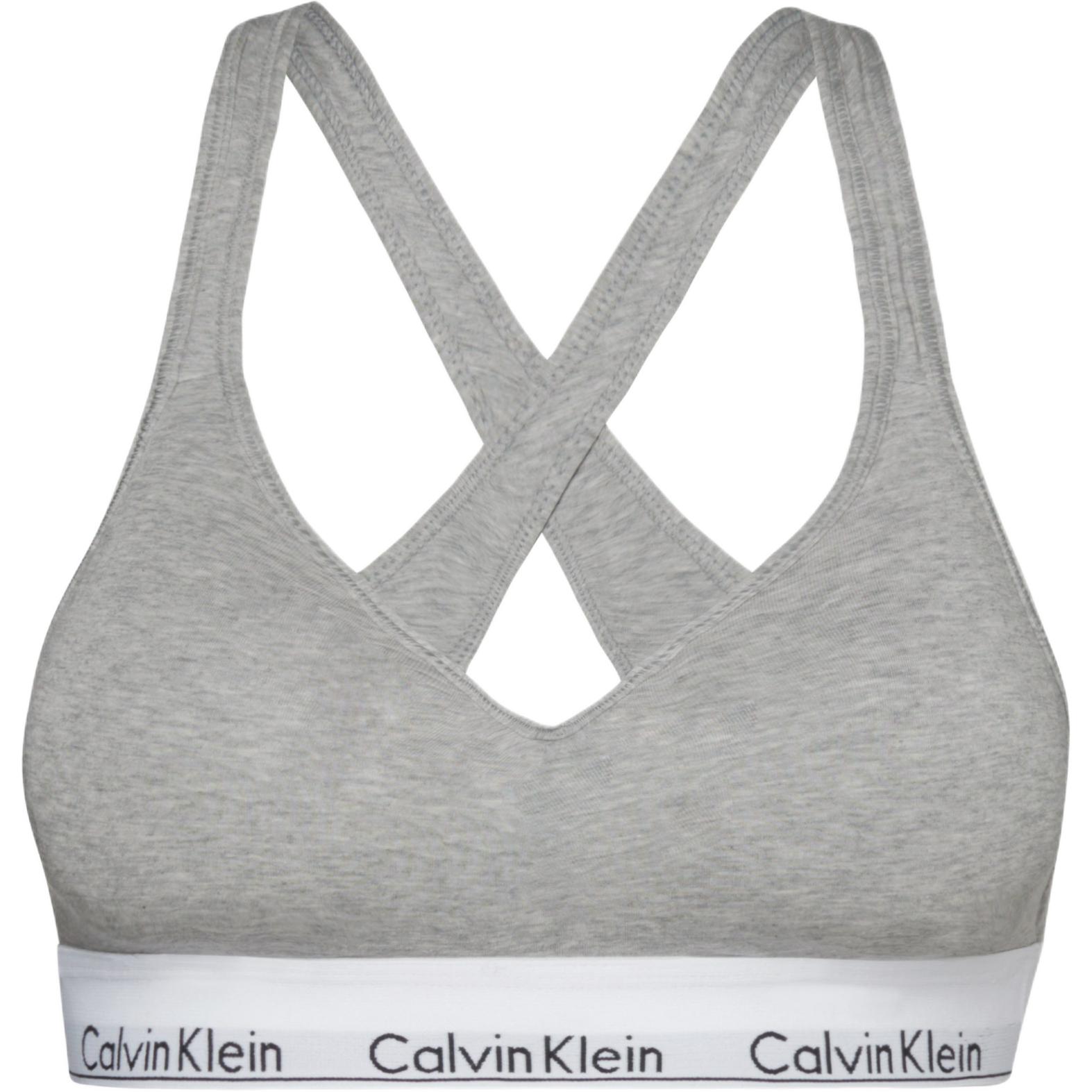 (Women) Calvin Klein SS23 Solid V-Neck Bra Grey QF1654-020