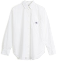 (Women) CALVIN KLEIN SS24 Loose Fit Long Sleeve Shirt with Jeans-Style Patch. J222610 (Women) CALVIN KLEIN SS24 Loose Fit Long Sleeve Shirt with Jeans-Style Patch. J222610