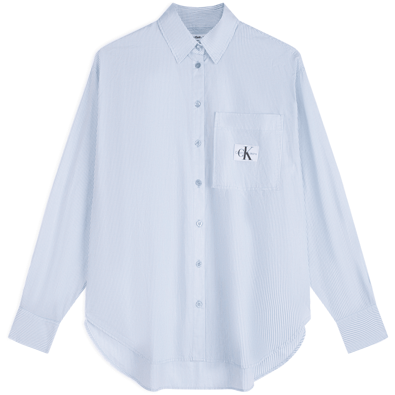 Details for (W) CALVIN KLEIN SS24 Baju Lengan Panjang Loose Fit dengan Tampalan Gaya Jeans. J222610