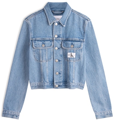 (W) カルバンクライン SS24 ミニマリスト デニム ライトブルー カラージャケット. J223683 Buy (W) カルバンクライン SS24 ミニマリスト デニム ライトブルー カラージャケット. J223683