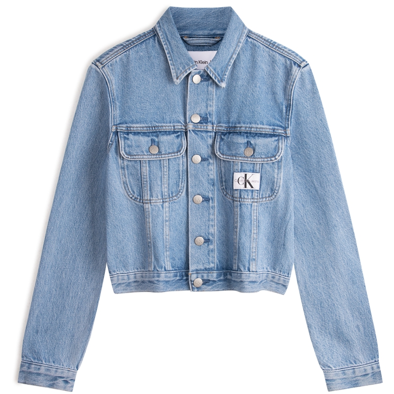 Order (W) カルバンクライン SS24 ミニマリスト デニム ライトブルー カラージャケット. J223683