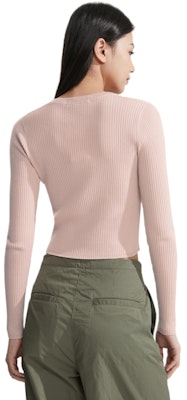 (Women) CALVIN KLEIN SS24 Slim Fit Embroidered Lyocell Blend Cardigan Sweater J223846 1