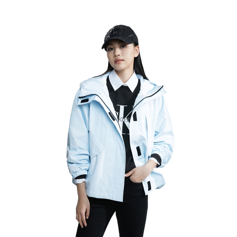 Shop (W) CALVIN KLEIN SS24 Jaket Hoodie Tahan Air & Angin Untuk Camping & Hiking J223844