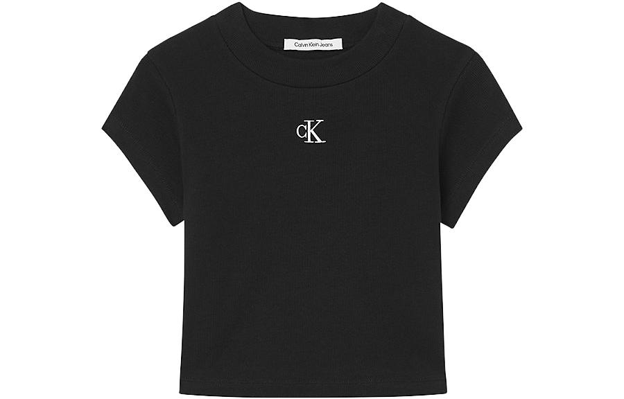 (Women) Calvin Klein Summer Slim-Fit Logo Embroidered Short-Sleeve Baby Tee J20J218337