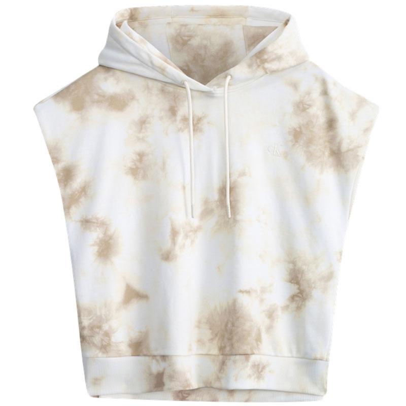 Order (W) Calvin Klein 紮染刺繡短袖連帽衫 淺黃色 J221210-0LA