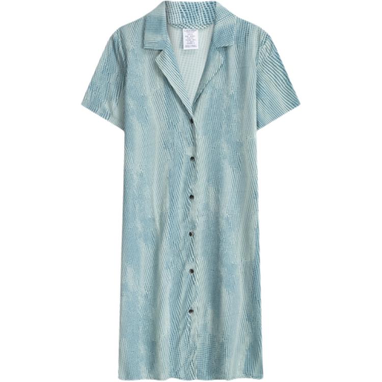 (Women) Calvin Klein Women’s Plaid Blue Colorblock Short Sleeve Sleep Dress QS6991-B95