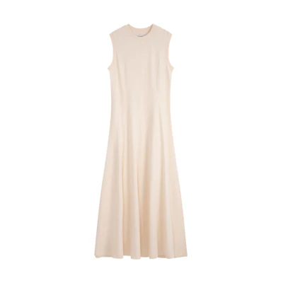 (Women) Calvin Klein Women’s Sleeveless A-Line Maxi Dress Oatmeal White Summer Collection. 40WK278