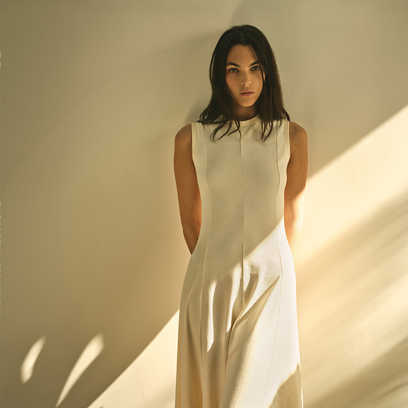 Shop (W) Calvin Klein 女款無袖A字長洋裝 燕麥白 夏季系列 40WK278