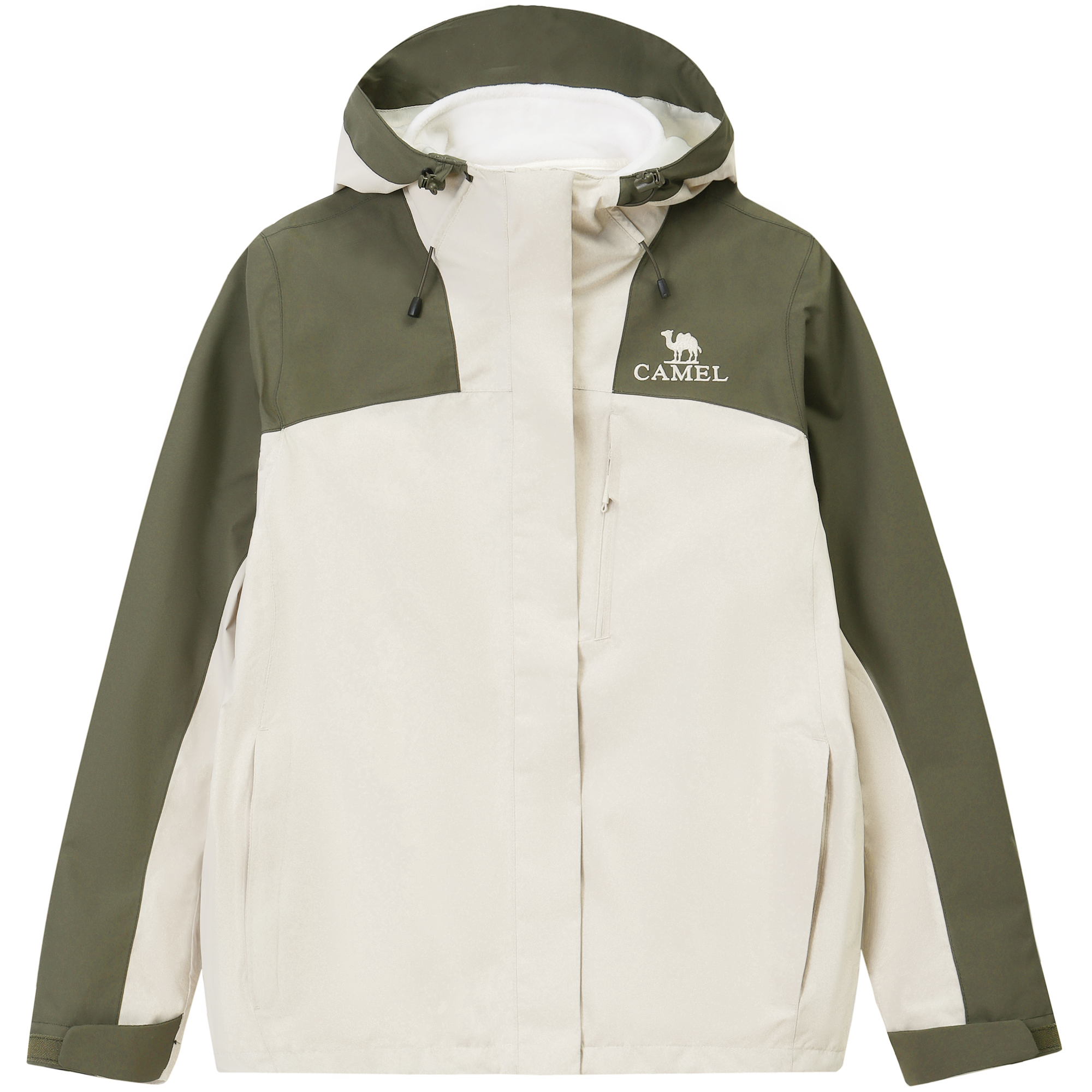 (Women) CAMEL All-Weather Fleece-Lined Waterproof Windbreaker Jacket A23CA70126