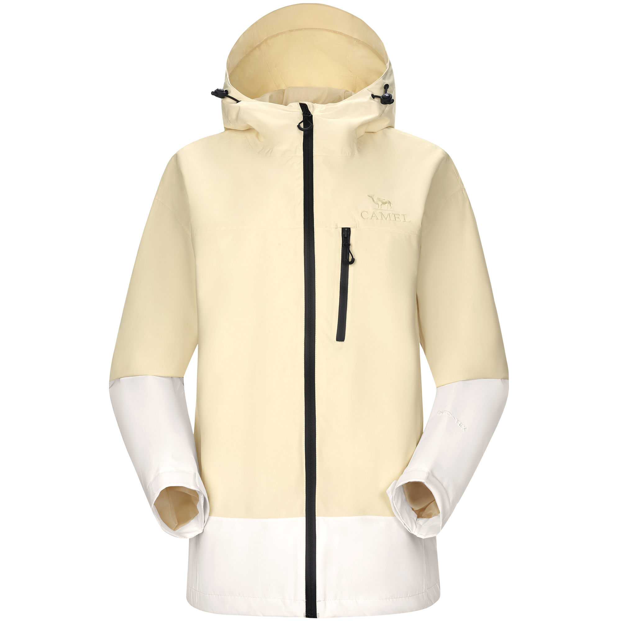 (Women) CAMEL All-Weather Lightweight Waterproof Hooded Outdoor Jacket. A24CA45781