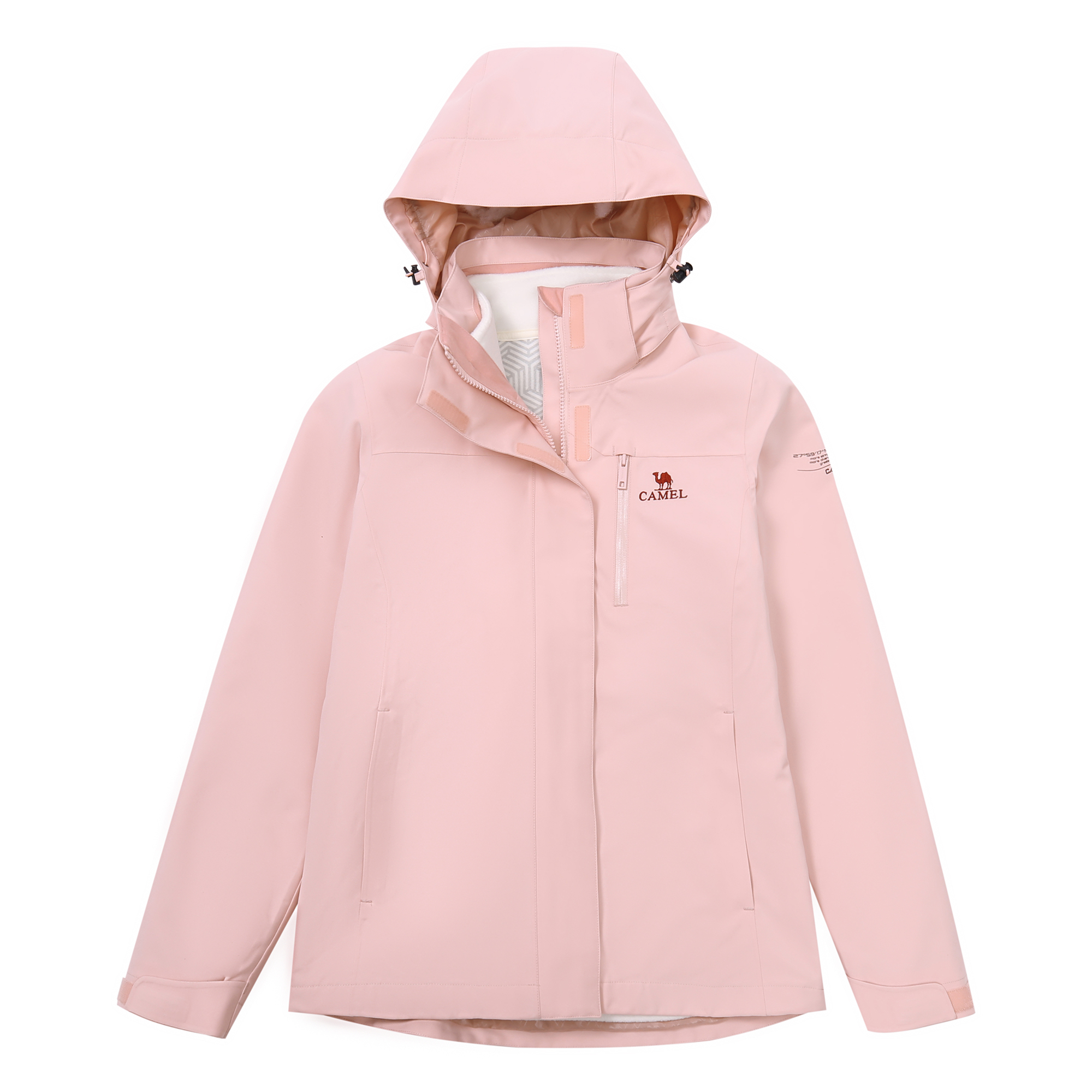 (Women) CAMEL All-Weather Waterproof Windproof Breathable Hooded Jacket U1W1TR342