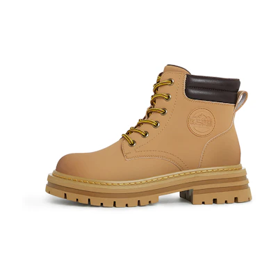 (W) CAMEL CROWN 'Fleece-Lined Shock-Absorbent Durable Short Outdoor Boot in Earth Yellow'