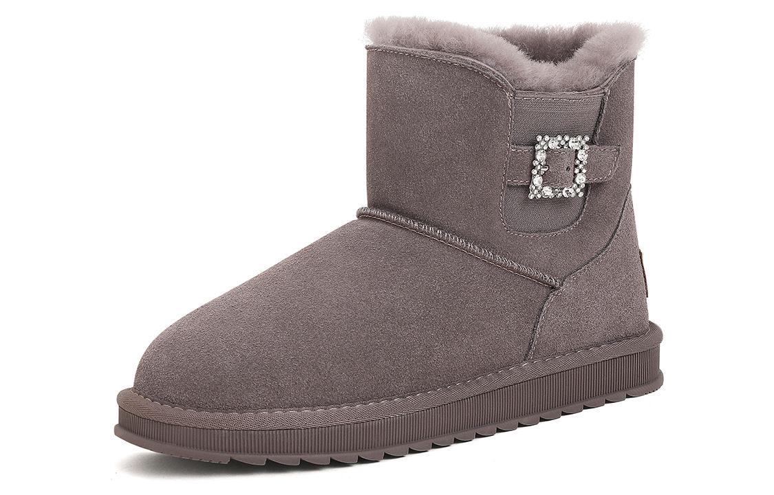 Buy 駱駝保暖防滑加絨加厚平底厚底短筒雪地靴女款