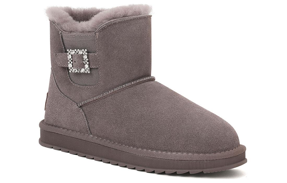 Order 駱駝保暖防滑加絨加厚平底厚底短筒雪地靴女款