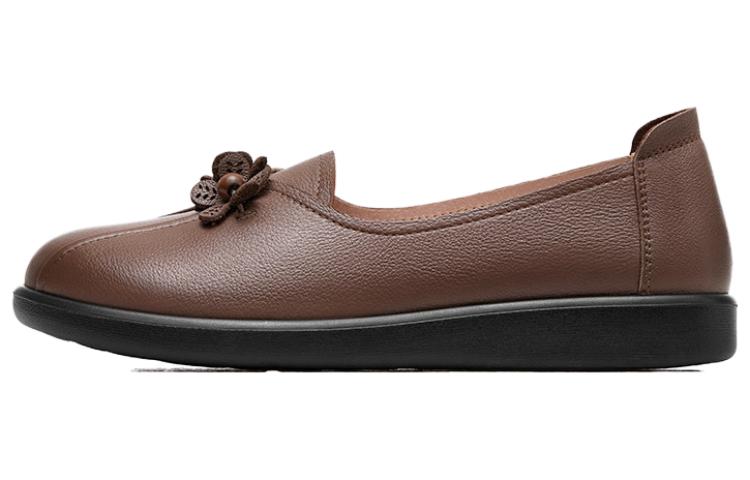 (W) CAMEL CROWN CMFTable Versatile Durable 'Genuine Leather Flat Ladies Casual Shoe'