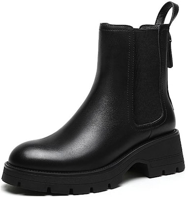 (Women) CAMEL CROWN Leather Martin Boot 'Comfort Shock-Absorbing Lightweight Mid-Heel Black' LF22245098 Buy (Women) CAMEL CROWN Leather Martin Boot 'Comfort Shock-Absorbing Lightweight Mid-Heel Black' LF22245098
