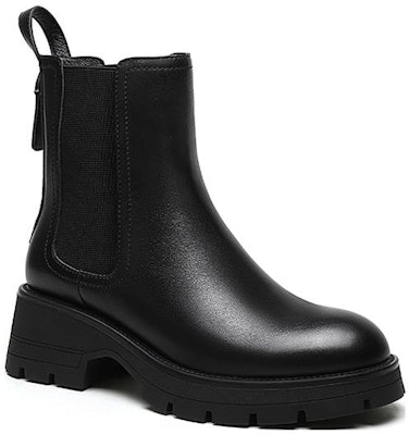 (Women) CAMEL CROWN Leather Martin Boot 'Comfort Shock-Absorbing Lightweight Mid-Heel Black' LF22245098 Order (Women) CAMEL CROWN Leather Martin Boot 'Comfort Shock-Absorbing Lightweight Mid-Heel Black' LF22245098