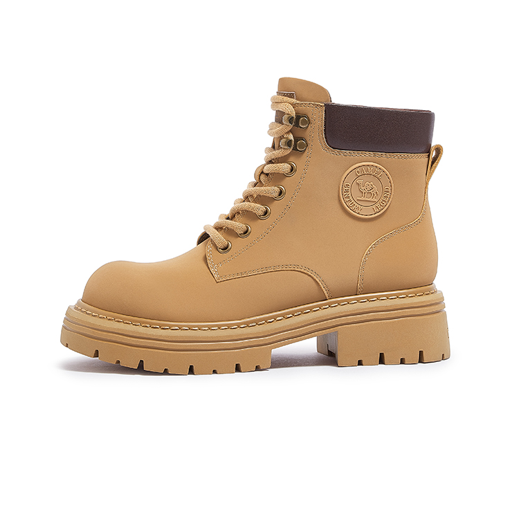 Buy CAMEL骆驼  經典百搭 踢不爛大黃靴 小個子厚底增高馬丁靴工裝靴 短筒 馬丁靴 女款