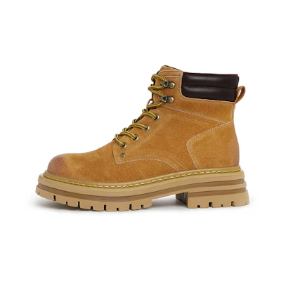 (W) CAMEL CROWN Outdoor Short Boots 'Fleece-Lined Mustard Yellow'