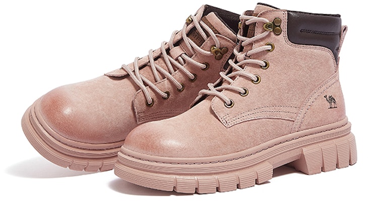 (Women) CAMEL CROWN Round Toe Lace-Up Ankle Martin Boots 'Yellow Brown' L23W307016 5