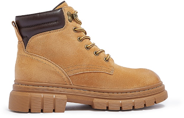 (Women) CAMEL CROWN Round Toe Lace-Up Ankle Martin Boots 'Yellow Brown' L23W307016 Order (Women) CAMEL CROWN Round Toe Lace-Up Ankle Martin Boots 'Yellow Brown' L23W307016
