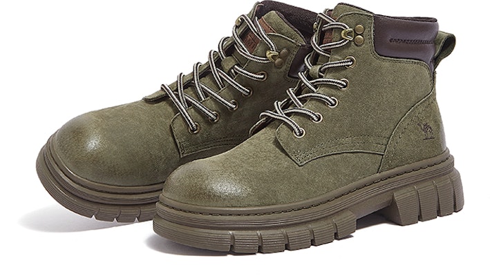 (Women) CAMEL CROWN Round Toe Lace-Up Ankle Martin Boots 'Yellow Brown' L23W307016 Cheap (Women) CAMEL CROWN Round Toe Lace-Up Ankle Martin Boots 'Yellow Brown' L23W307016