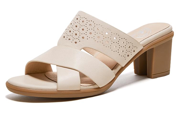 (W) CAMEL CROWN Slide High Heel 'Casual Everyday'