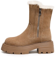 (W) CAMEL CROWN Sepatu Bot Salju Anti Air Hangat Hitam Setinggi Betis LF222W7760 Details for (W) CAMEL CROWN Sepatu Bot Salju Anti Air Hangat Hitam Setinggi Betis LF222W7760